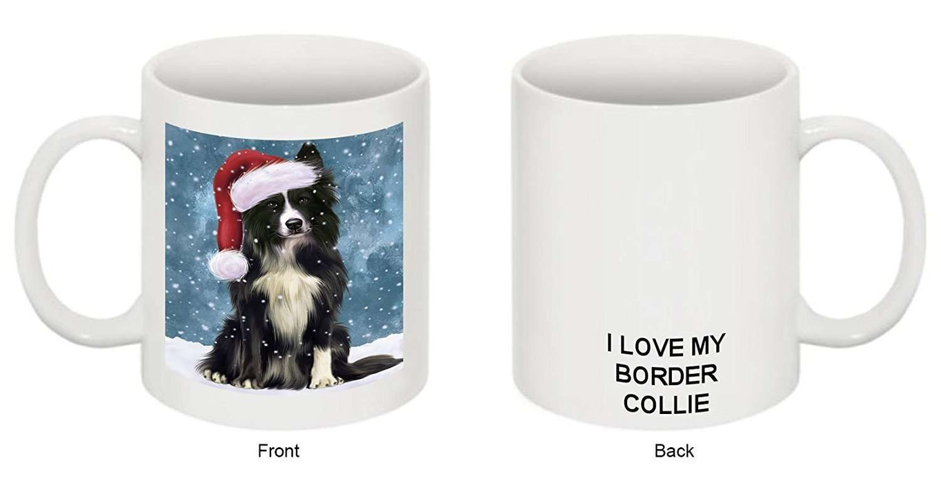 Let It Snow Happy Holidays Border Collie Dog Christmas Mug CMG0354