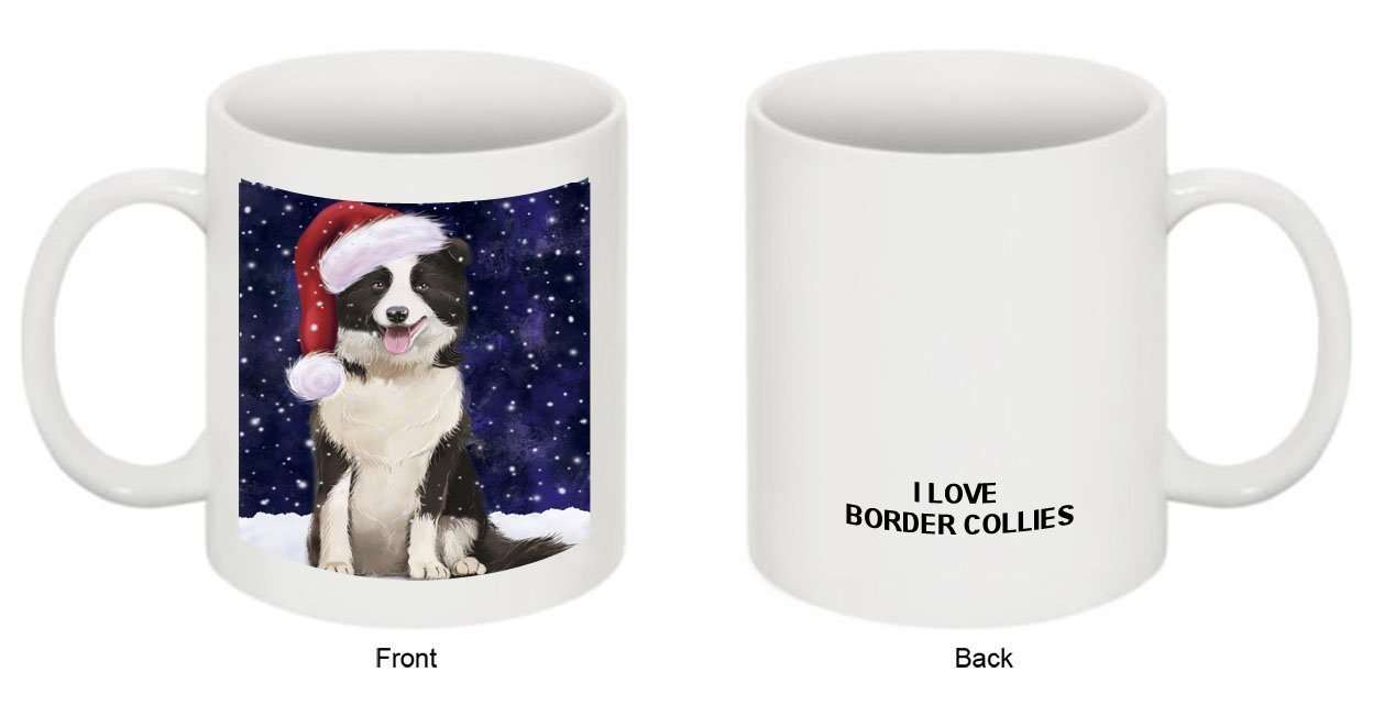 Let It Snow Happy Holidays Border Collie Dog Christmas Mug CMG0414