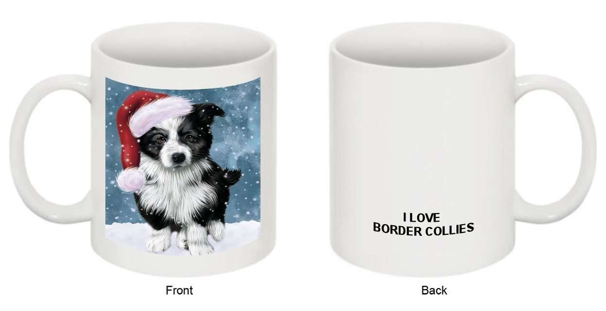 Let It Snow Happy Holidays Border Collie Dog Christmas Mug CMG0415