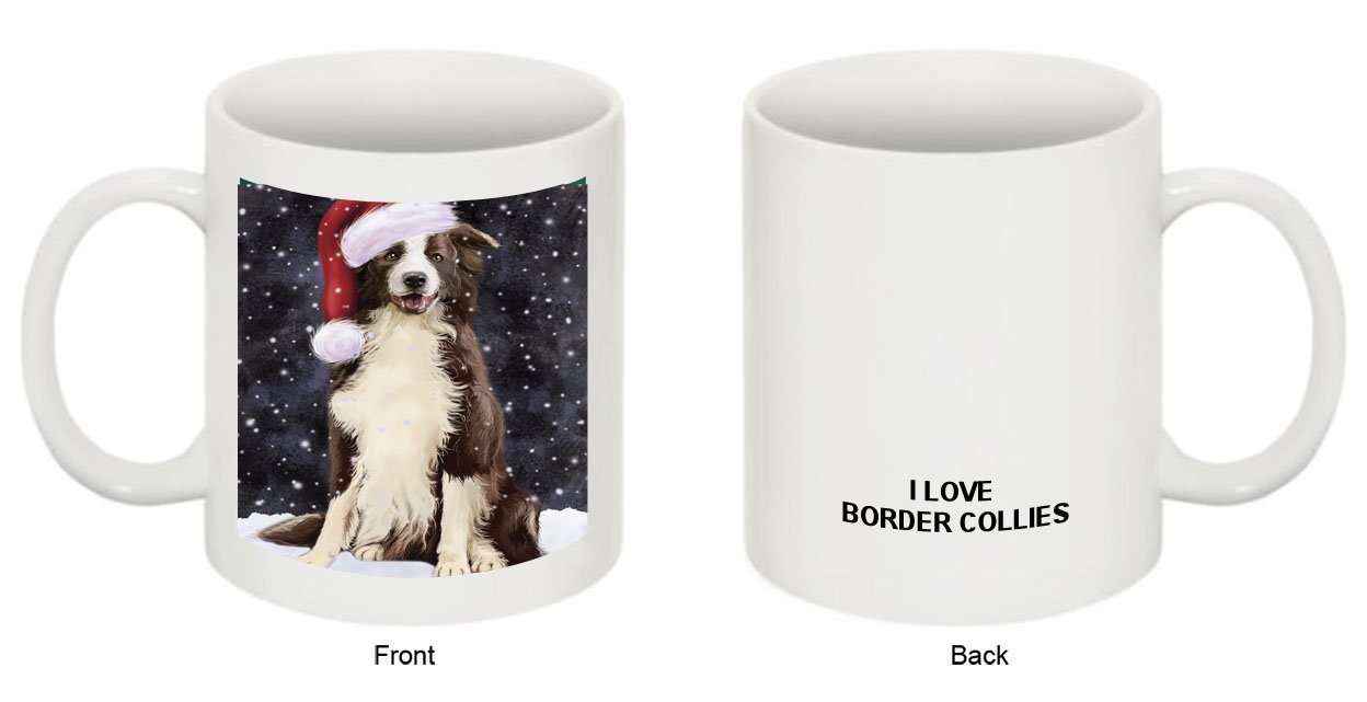Let It Snow Happy Holidays Border Collie Dog Christmas Mug CMG0416
