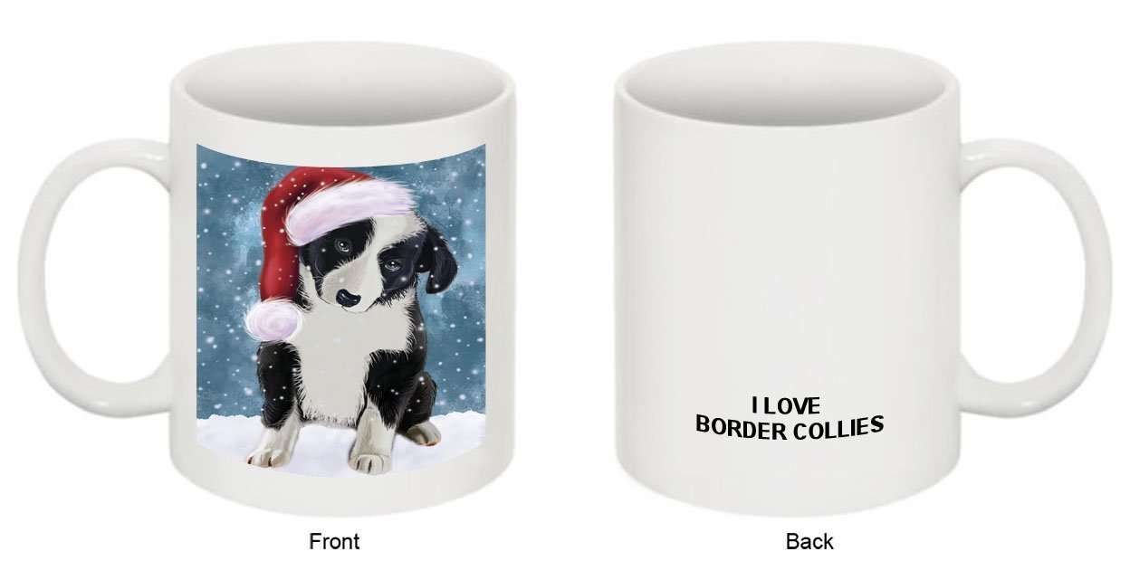 Let It Snow Happy Holidays Border Collie Dog Christmas Mug CMG0417