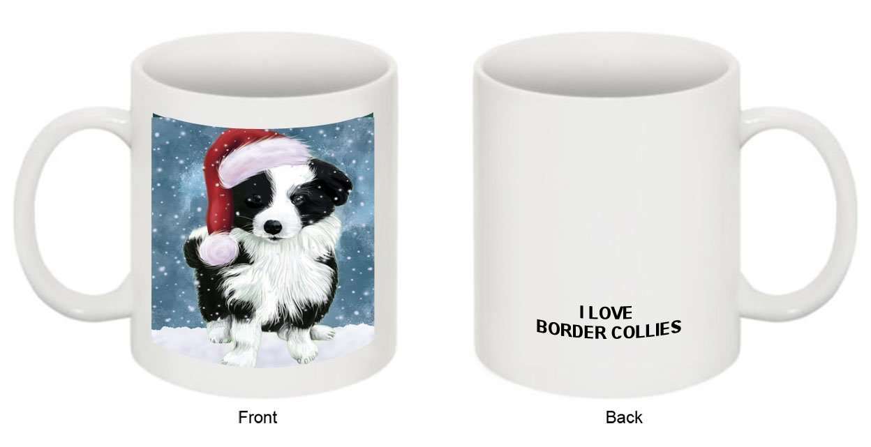 Let It Snow Happy Holidays Border Collie Dog Christmas Mug CMG0418