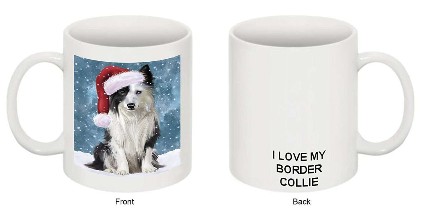 Let It Snow Happy Holidays Border Collie Dog Christmas Mug CMG0431