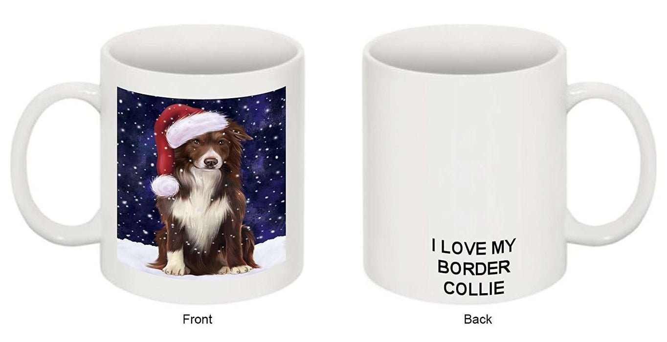 Let It Snow Happy Holidays Border Collie Dog Christmas Mug CMG0432