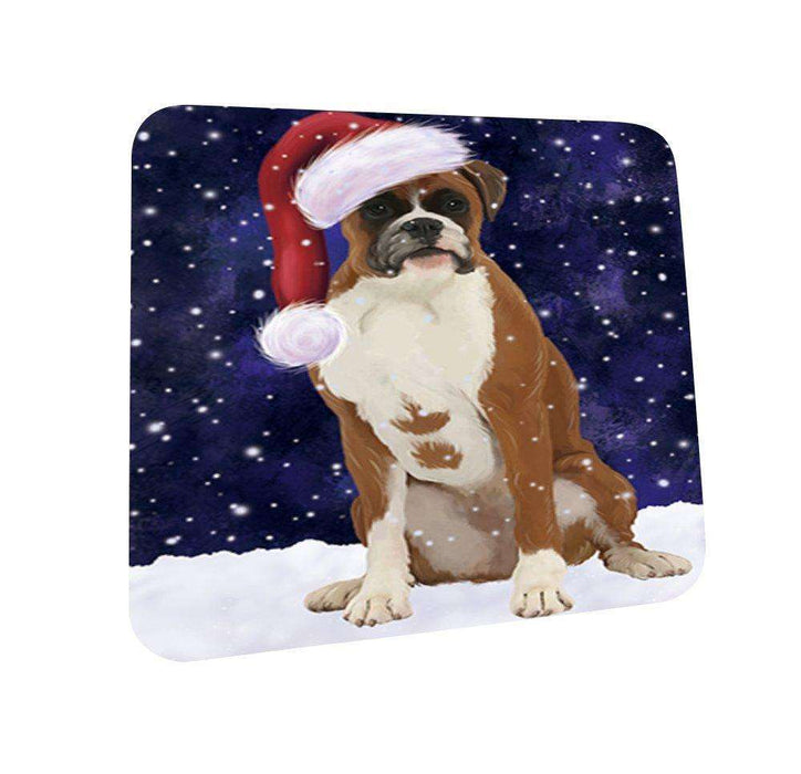 Let It Snow Happy Holidays Boxer Dog Christmas Coasters CST262 (Set of 4)