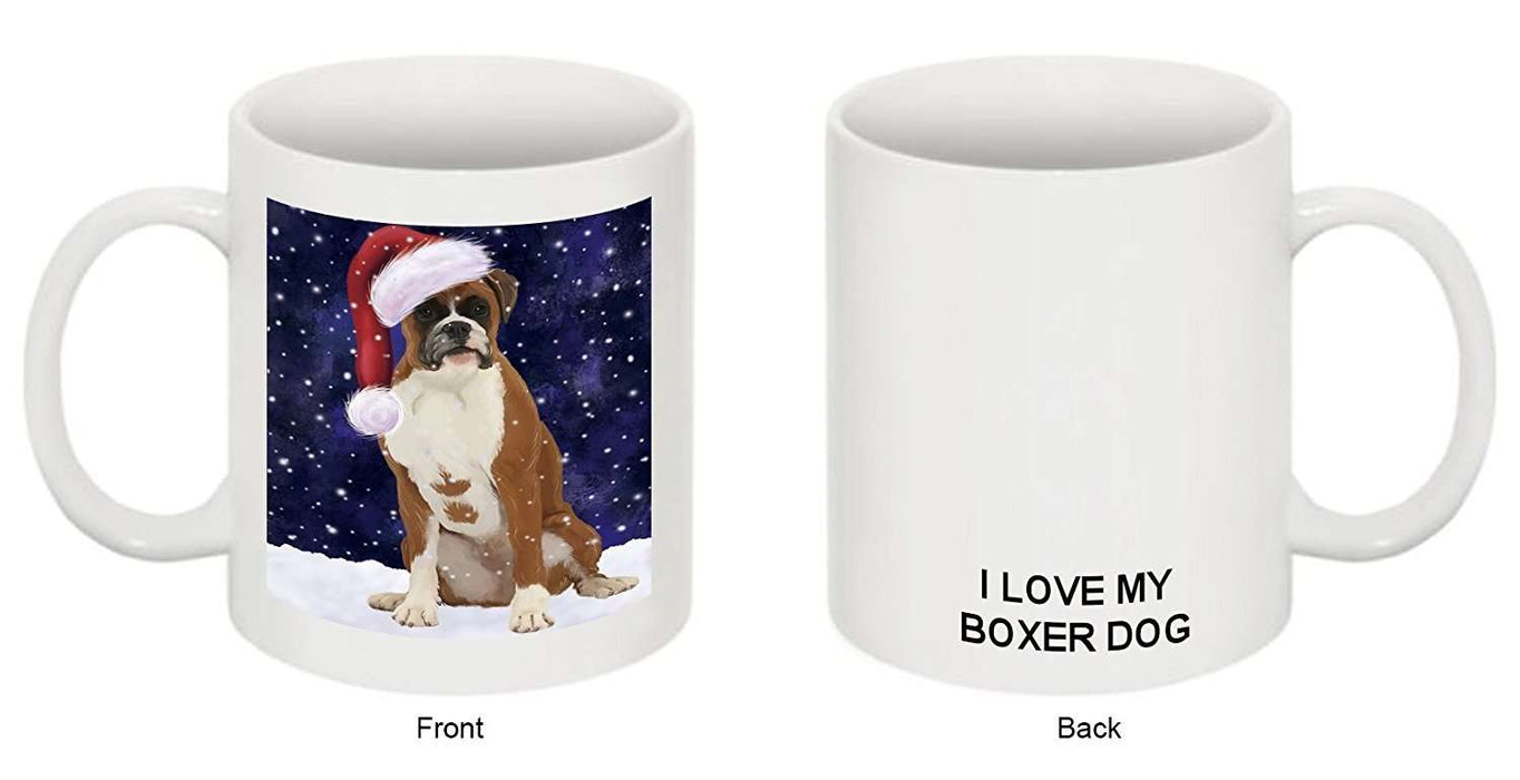 Let It Snow Happy Holidays Boxer Dog Christmas Mug CMG0356
