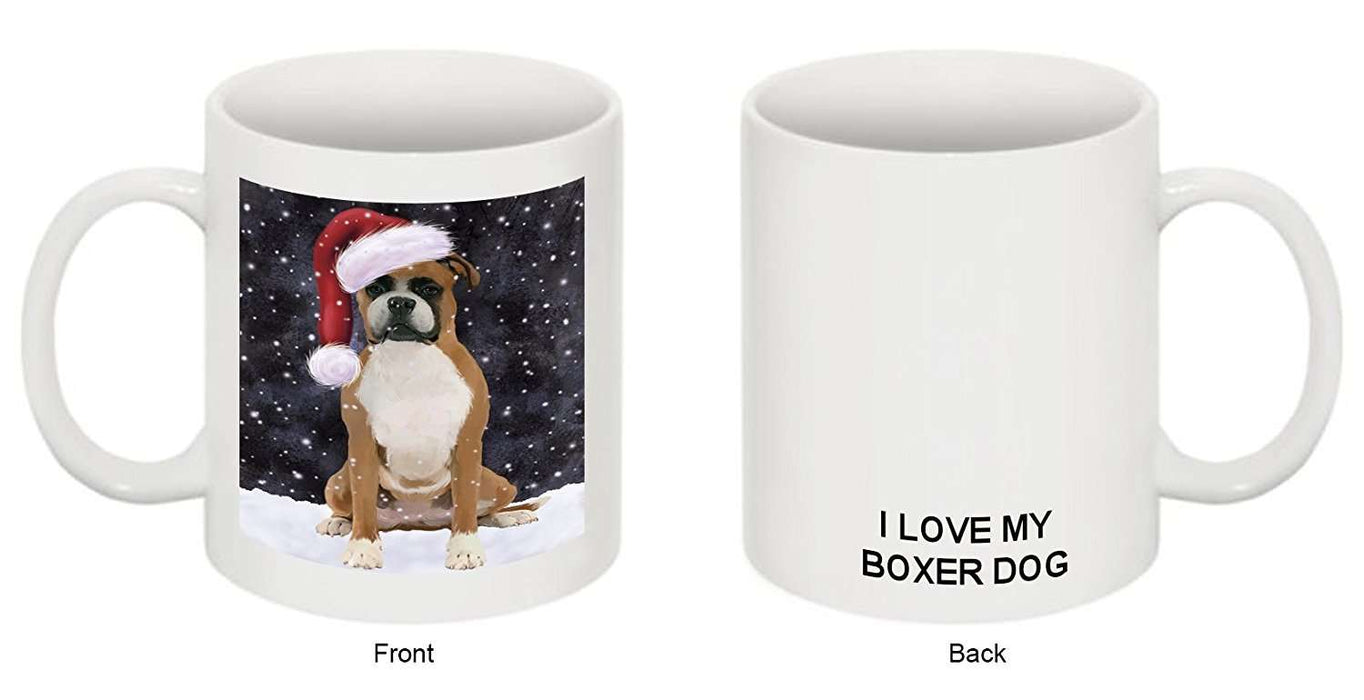 Let It Snow Happy Holidays Boxer Dog Christmas Mug CMG0357