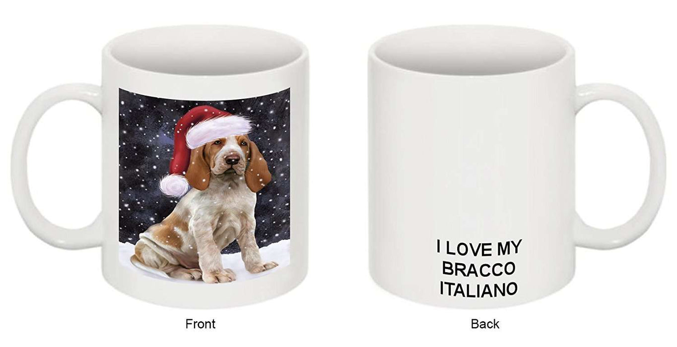 Let It Snow Happy Holidays Bracco Italiano Dog Christmas Mug CMG0358