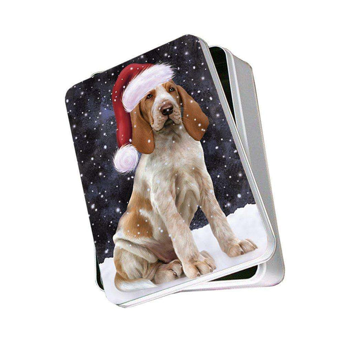 Let It Snow Happy Holidays Bracco Italiano Dog Christmas Photo Storage Tin PTIN0358