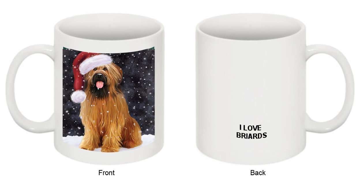 Let It Snow Happy Holidays Briard Dog Christmas Mug CMG0419