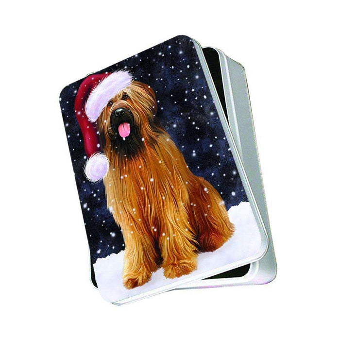 Let It Snow Happy Holidays Briard Dog Christmas Photo Storage Tin PTIN0419