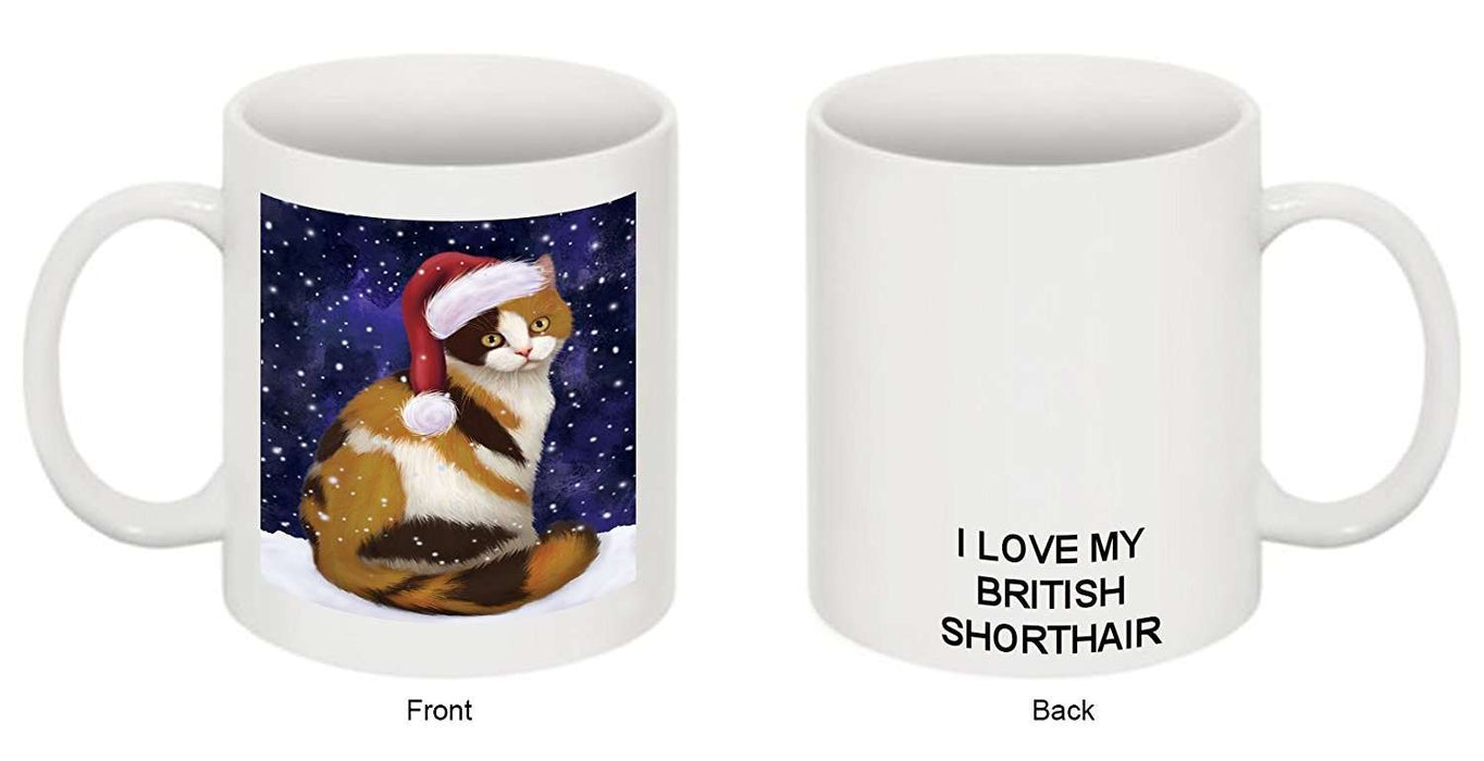 Let It Snow Happy Holidays British Shorthair Cat Christmas Mug CMG0359