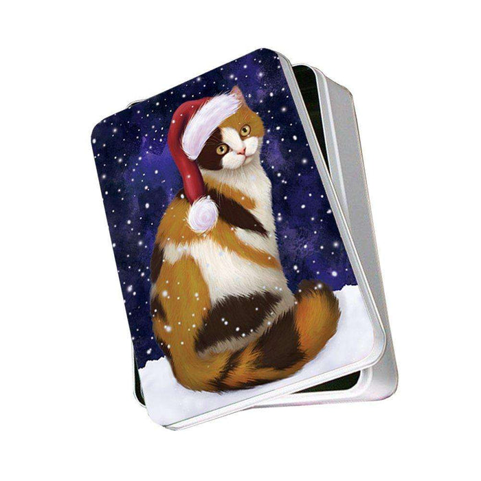 Let It Snow Happy Holidays British Shorthair Cat Christmas Photo Storage Tin PTIN0359