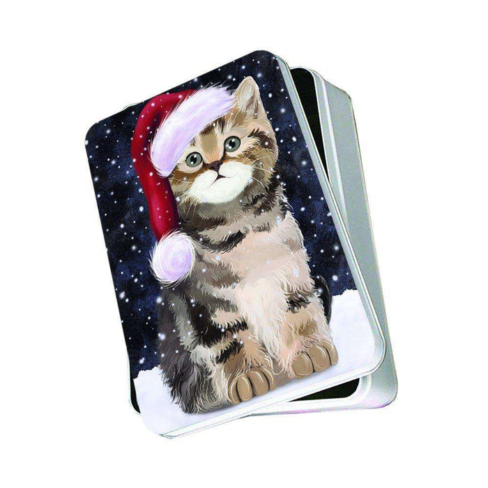 Let It Snow Happy Holidays British Shorthair Cat Christmas Photo Storage Tin PTIN0420