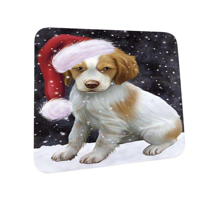 Let It Snow Happy Holidays Brittany Spaniel Dog Christmas Coasters CST244 (Set of 4)