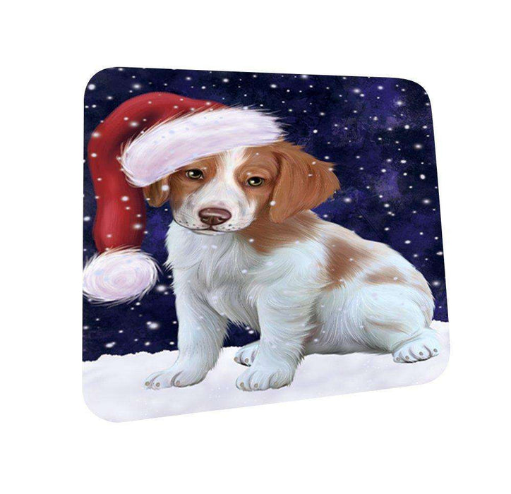 Let It Snow Happy Holidays Brittany Spaniel Dog Christmas Coasters CST245 (Set of 4)