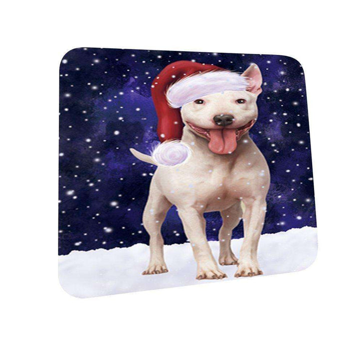 Let It Snow Happy Holidays Bull Terrier Dog Christmas Coasters CST266 (Set of 4)