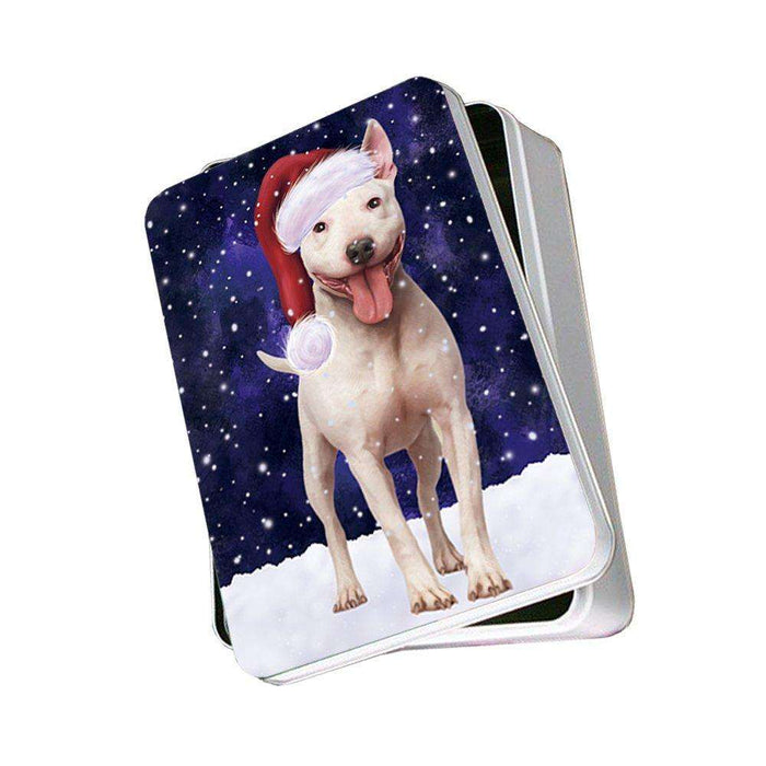 Let It Snow Happy Holidays Bull Terrier Dog Christmas Photo Storage Tin PTIN0360