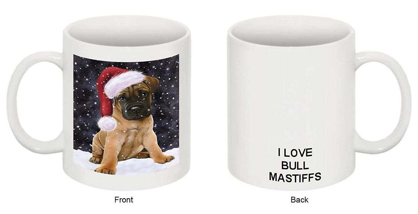 Let It Snow Happy Holidays Bullmastiff Dog Christmas Mug CMG0694