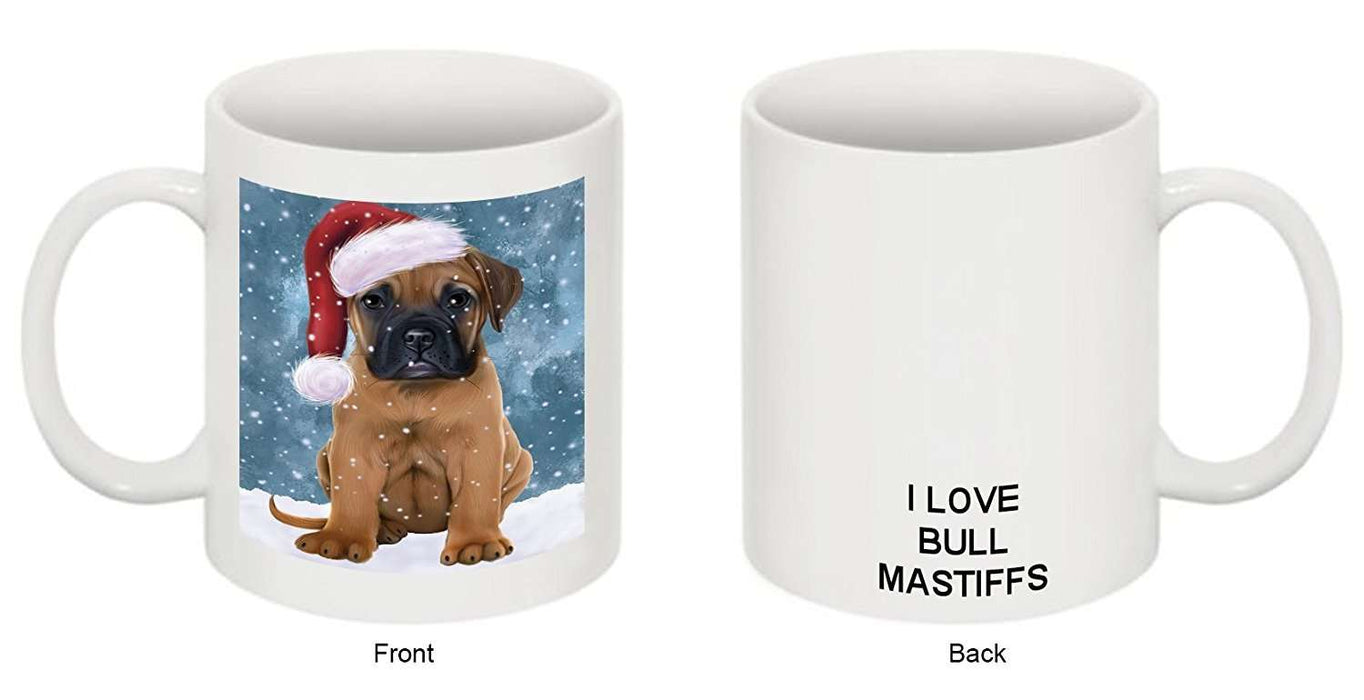 Let It Snow Happy Holidays Bullmastiff Dog Christmas Mug CMG0696