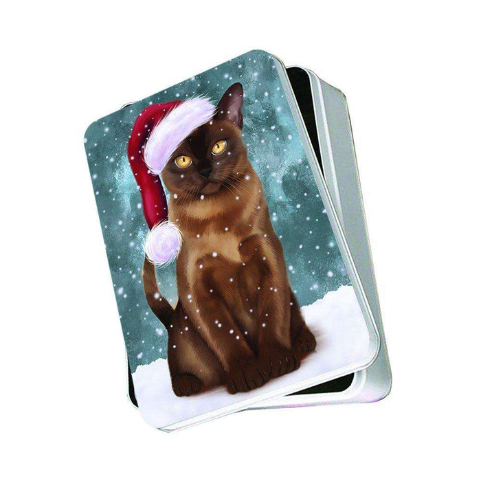 Let It Snow Happy Holidays Burmese Cat Christmas Photo Storage Tin PTIN0421