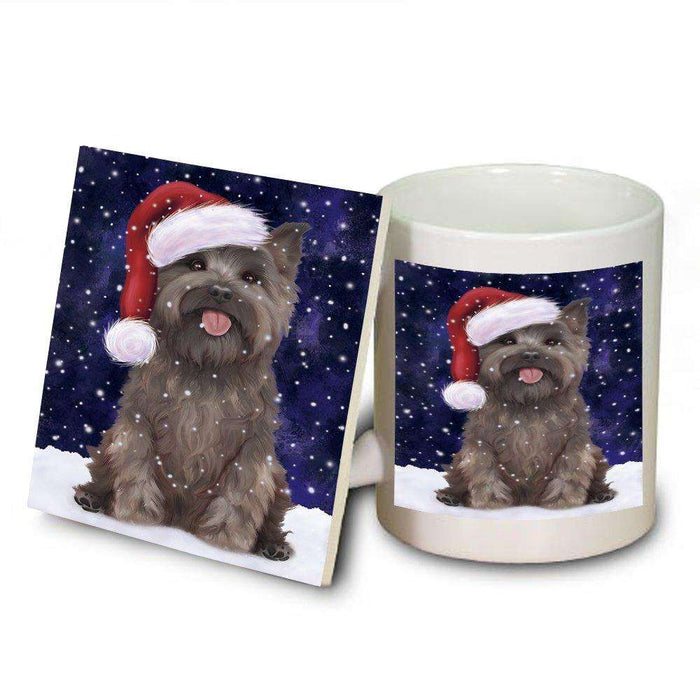 Let It Snow Happy Holidays Cairn Terrier Dog Christmas Mug and Coaster Set MUC0364