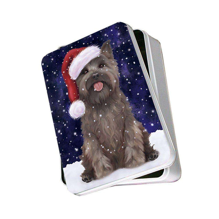 Let It Snow Happy Holidays Cairn Terrier Dog Christmas Photo Storage Tin PTIN0364