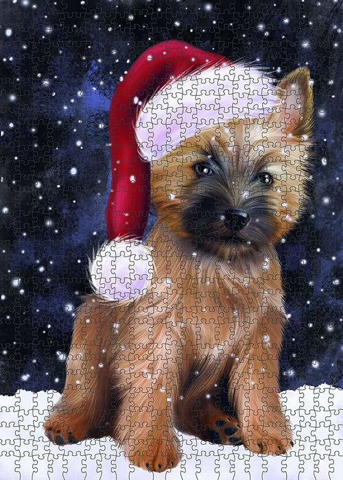 Let It Snow Happy Holidays Cairn Terrier Dog Christmas Puzzle with Photo Tin PUZL423