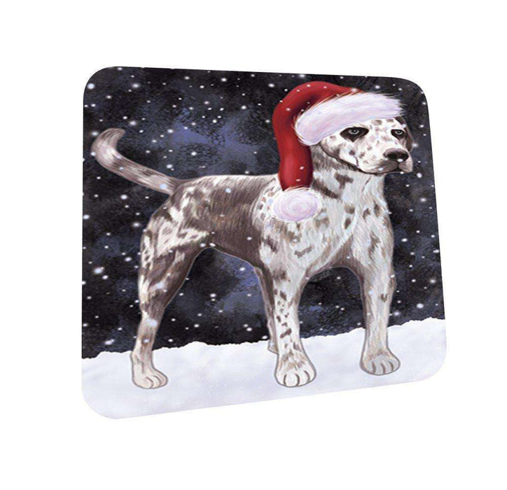 Let It Snow Happy Holidays Catahoula Leopard Dog Christmas Coasters CST305 (Set of 4)