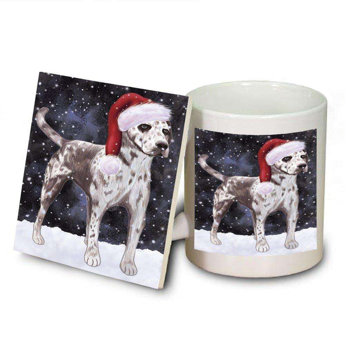 Let It Snow Happy Holidays Catahoula Leopard Dog Christmas Mug and Coaster Set MUC0433