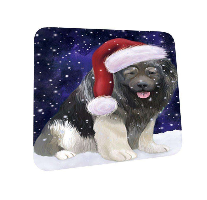 Let It Snow Happy Holidays Caucasian Ovcharka Dog Christmas Coasters CST274 (Set of 4)