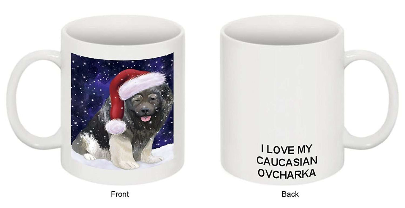 Let It Snow Happy Holidays Caucasian Ovcharka Dog Christmas Mug CMG0368