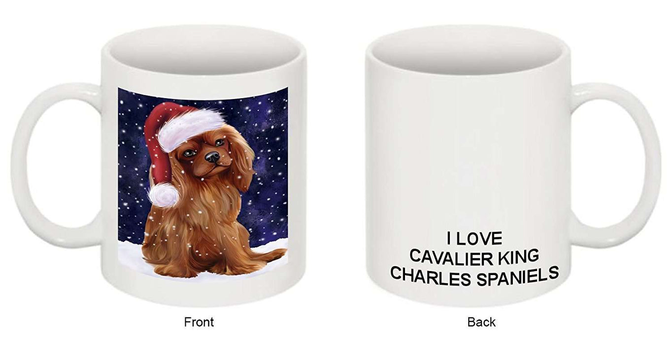 Let It Snow Happy Holidays Cavalier King Charles Spaniel Dog Christmas Mug CMG0701