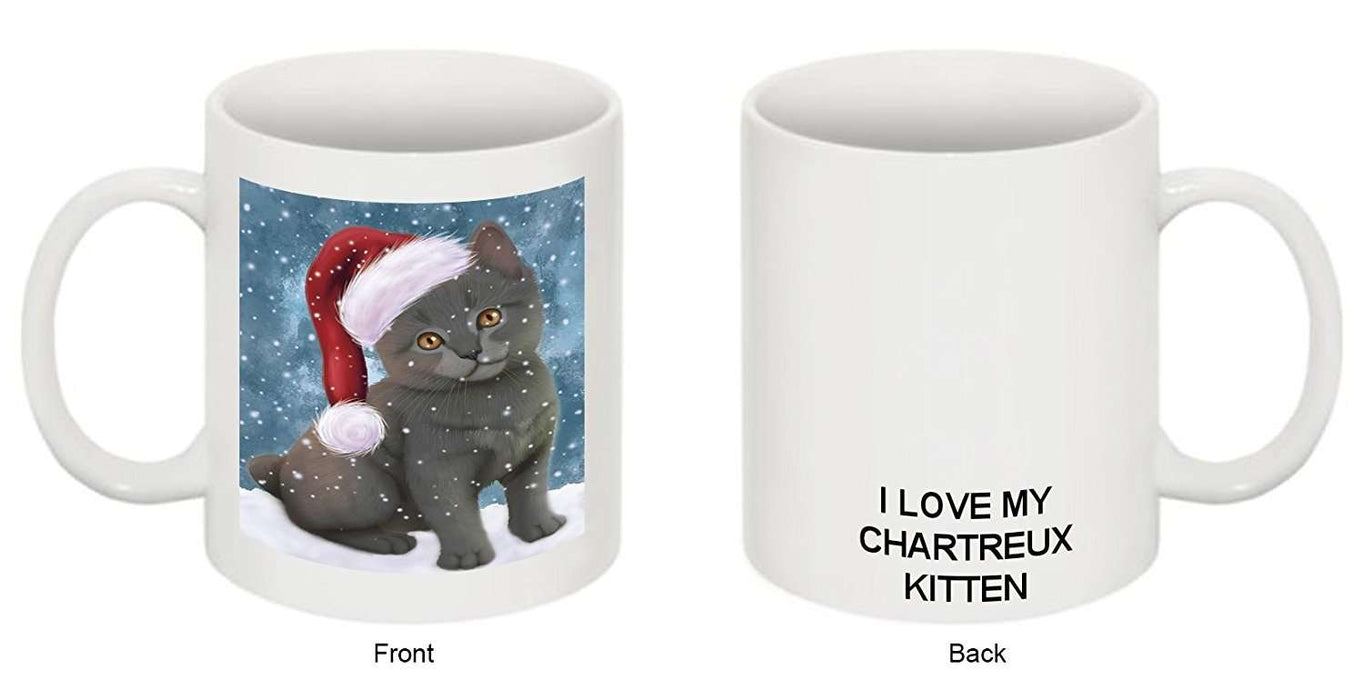 Let It Snow Happy Holidays Charteux Kitten Christmas Mug CMG0369