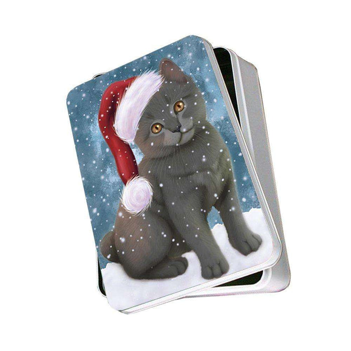 Let It Snow Happy Holidays Charteux Kitten Christmas Photo Storage Tin PTIN0369