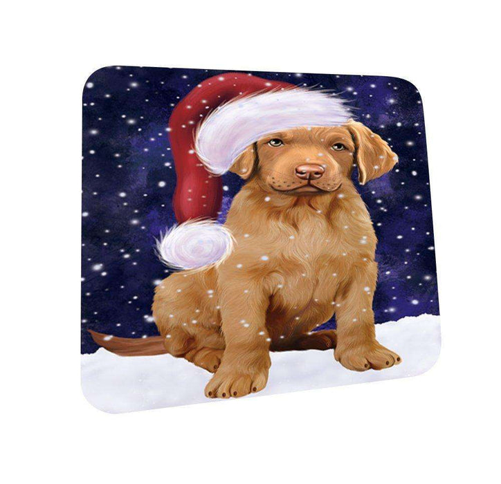 Let It Snow Happy Holidays Chesapeake Bay Retriever Dog Christmas Coasters CST248 (Set of 4)