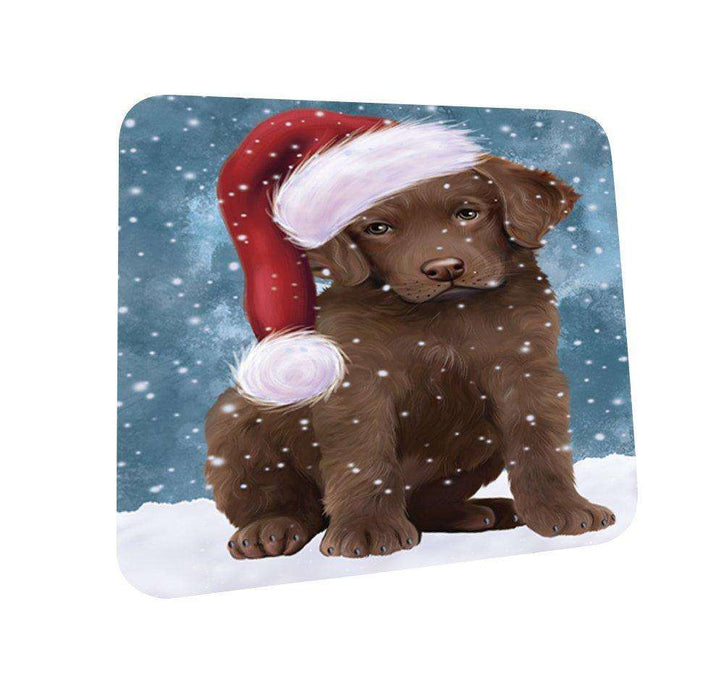 Let It Snow Happy Holidays Chesapeake Bay Retriever Dog Christmas Coasters CST249 (Set of 4)