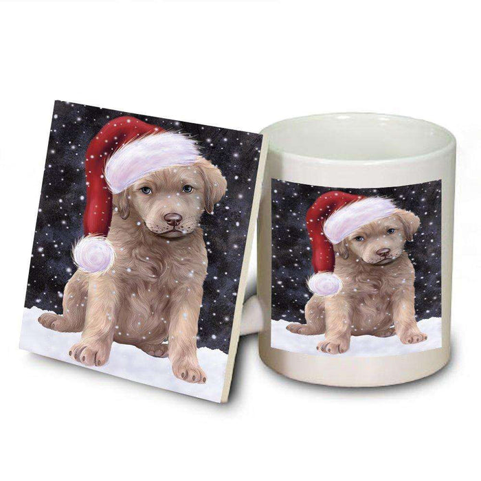 Let It Snow Happy Holidays Chesapeake Bay Retriever Dog Christmas Mug and Coaster Set MUC0341
