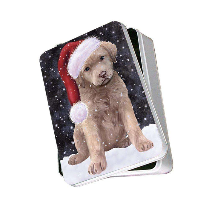 Let It Snow Happy Holidays Chesapeake Bay Retriever Dog Christmas Photo Storage Tin PTIN0341