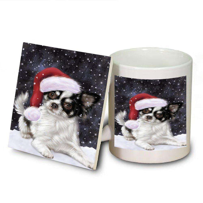 Let It Snow Happy Holidays Chihuahua Dog Christmas Mug and Coaster Set MUC0371