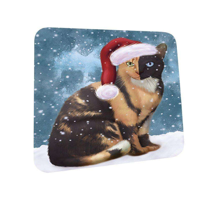 Let It Snow Happy Holidays Chimera Cat Christmas Coasters CST278 (Set of 4)
