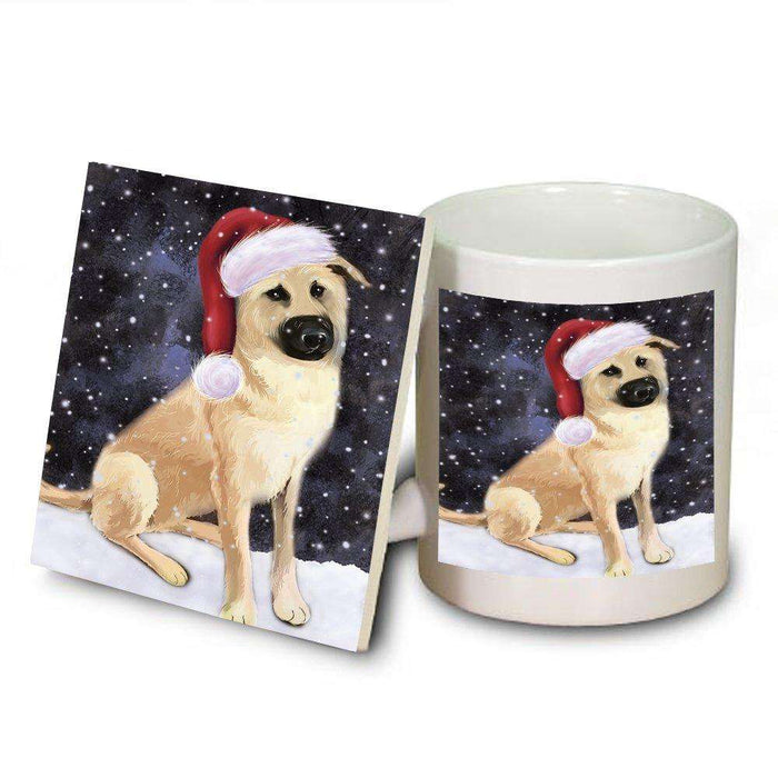 Let It Snow Happy Holidays Chinook Dog Christmas Mug and Coaster Set MUC0374
