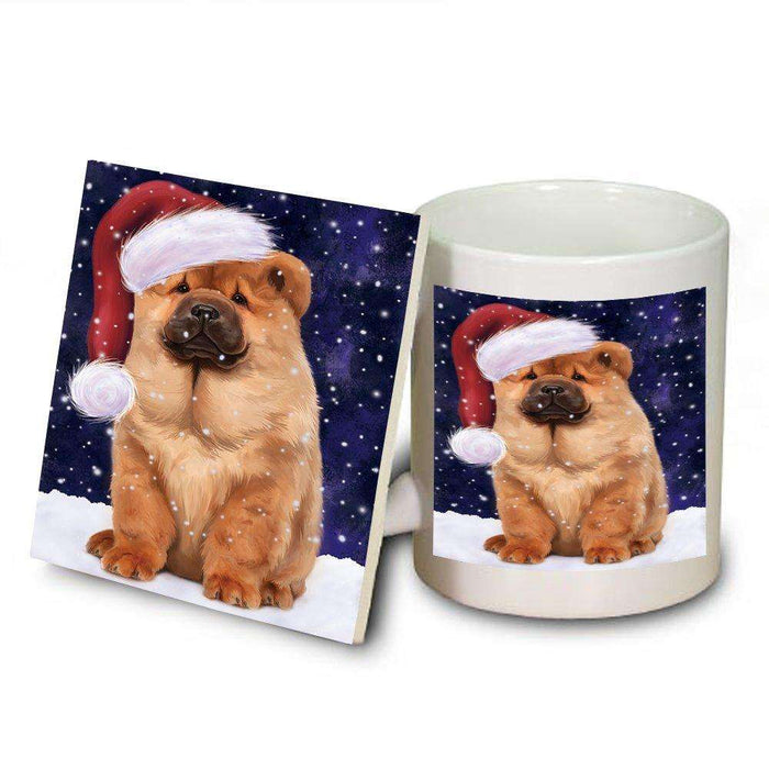 Let It Snow Happy Holidays Chow Chow Dog Christmas Mug and Coaster Set MUC0375