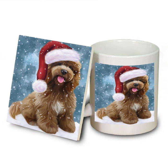 Let It Snow Happy Holidays Cockapoo Dog Christmas Mug and Coaster Set MUC0378