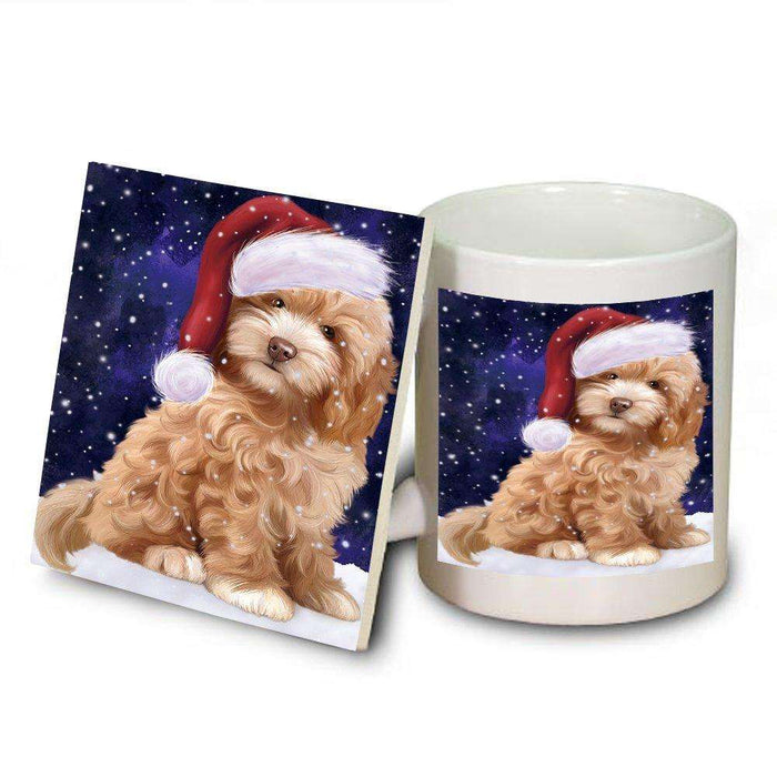 Let It Snow Happy Holidays Cockapoo Dog Christmas Mug and Coaster Set MUC0379