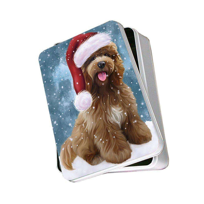 Let It Snow Happy Holidays Cockapoo Dog Christmas Photo Storage Tin PTIN0378