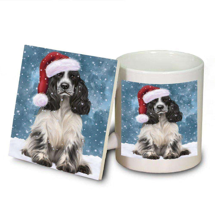 Let It Snow Happy Holidays Cocker Spaniel Dog Christmas Mug and Coaster Set MUC0381