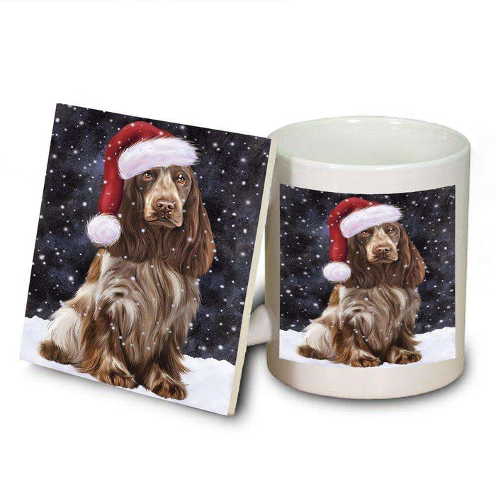 Let It Snow Happy Holidays Cocker Spaniel Dog Christmas Mug and Coaster Set MUC0382