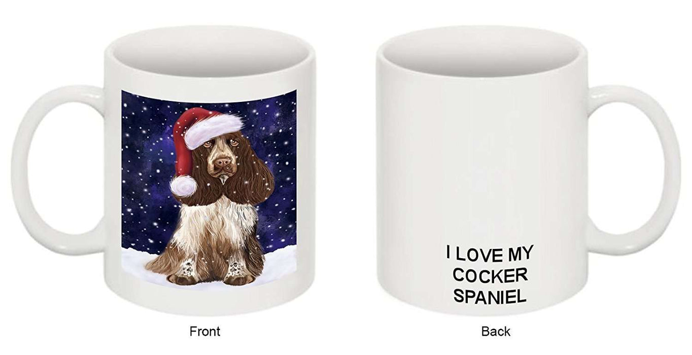 Let It Snow Happy Holidays Cocker Spaniel Dog Christmas Mug CMG0380