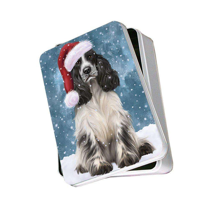 Let It Snow Happy Holidays Cocker Spaniel Dog Christmas Photo Storage Tin PTIN0381